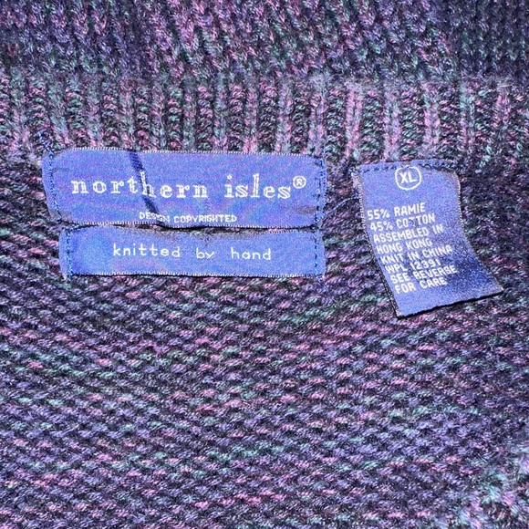 Northern Isles Vintage 90’s Knit Sweater in Navy and Multicolor - Size XL - Picture 3 of 6